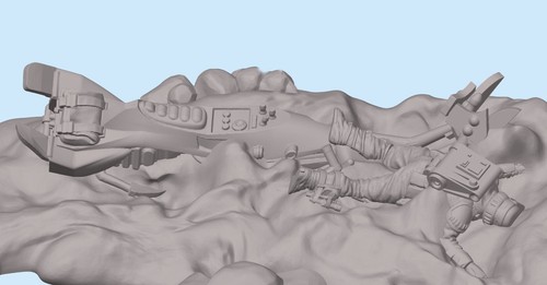 Star Wars Legion Miniatures Imperial Crashed Speeder Bike & Dead Scout Trooper - Picture 4 of 5