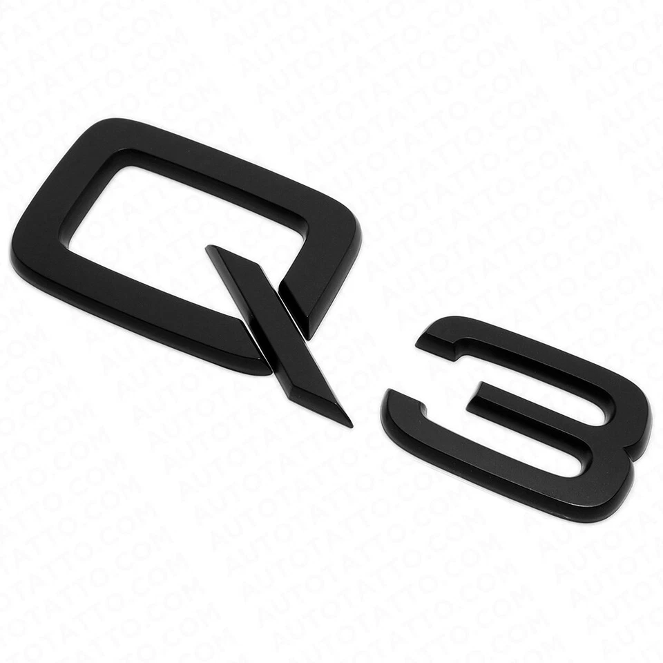 Audi Q3 Matte Black Rear Letter Liftgate Nameplate Trunk Emblem Badge Sport - Imagem 3 de 4