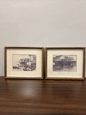 Lot 2 G.F. Brommer Vintage Print ''Cannery Row,Silvery Morning Fisherman s Wharf