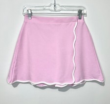 Bella Bliss Girls Scalloped Tennis Skort 14 Cotton Pink White Skirt Shorts NWT