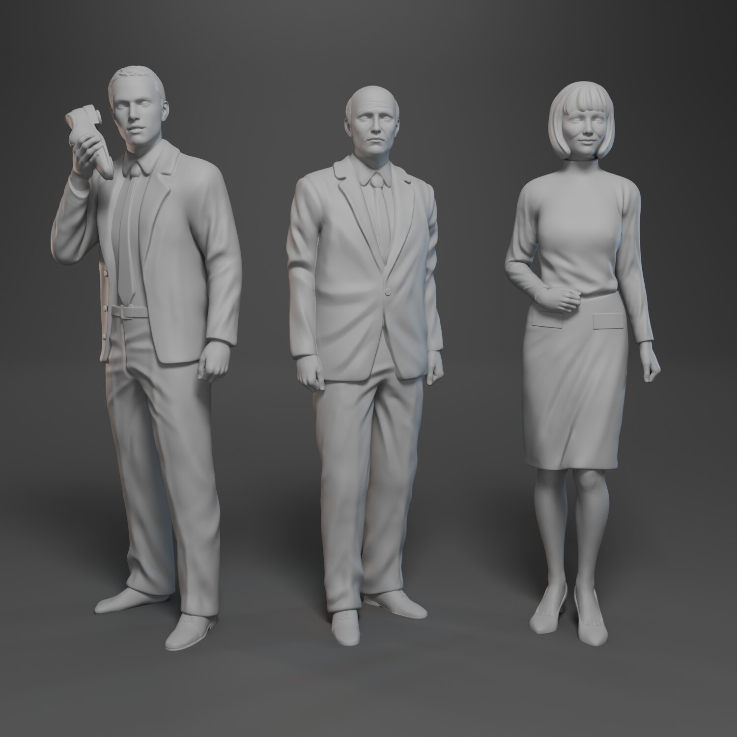 Get SMART - Maxwell Smart - Chief - 99 programa de televisión años 60 impresión 3D conjunto de 3 figuras 1:24