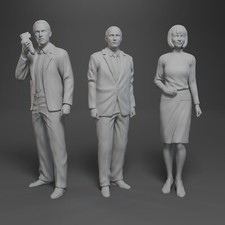 Get SMART - Maxwell Smart - Chief - 99 programa de televisión años 60 impresión 3D conjunto de 3 figuras 1:24