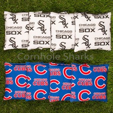 Cornhole Bean Bags Set of 8 ACA Regulation Bags Chicago Cubs vs White Sox