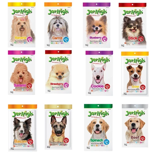 Jerhigh Dog Stick Snack Food Puppy Meat Meal Energy Pet Protein Chicken Real 60g