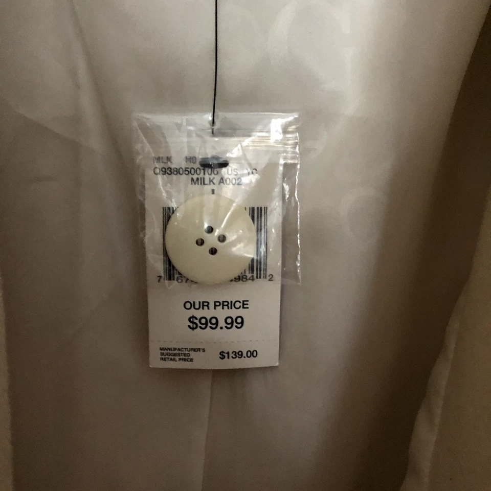 NEW Guess Wool Jacket, Milky White, L, Pit to Pit 20", Top to Bottom 28" - Image 3 of 4