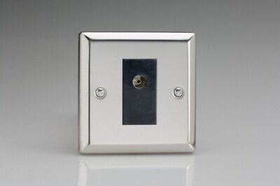 Varilight XC8ISOB Classic Spiegel Chrom 1 Gang isolierte Koaxial TV-Steckdose