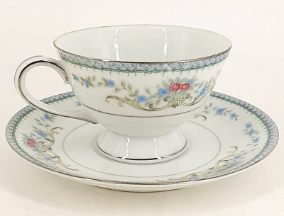 Harmony House  Duchess  Fine China: Blue Floral 2pc Coffee/Teacup & Saucer Set