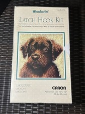 Spinrite-Caron Wonderart Latch Hook Kit 12"X12"-Chocolate Dog DIY Craft Kit New
