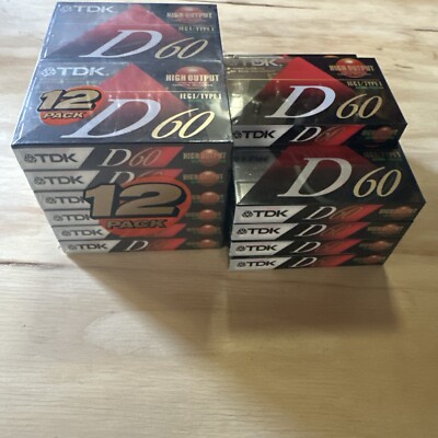 TDK 21 New Sealed D60 High Output Audio Cassette Tapes.