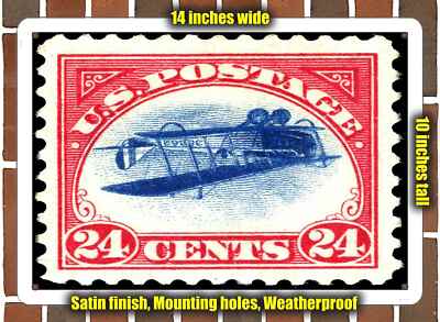 Metal Sign - 1918 Inverted Jenny- 10x14 inches