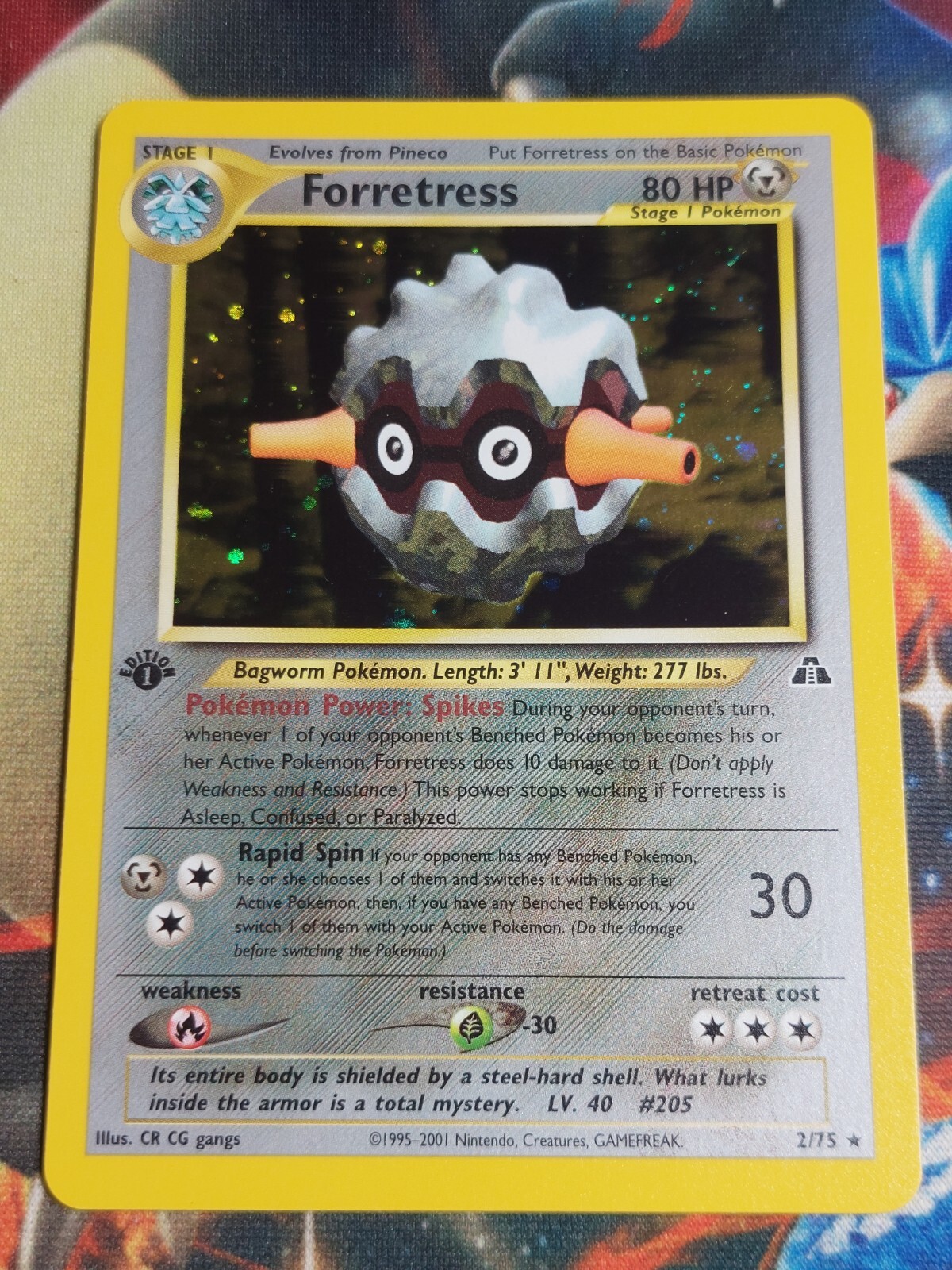 1st edition Forretress 2/75 Neo Discovery Holo Rare Pokemon Card Light Play