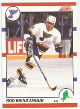 ROD BRIND'AMOUR 1990-91 SCORE BILINGUAL ROOKIE CARD NEAR MINT+ CONDITION