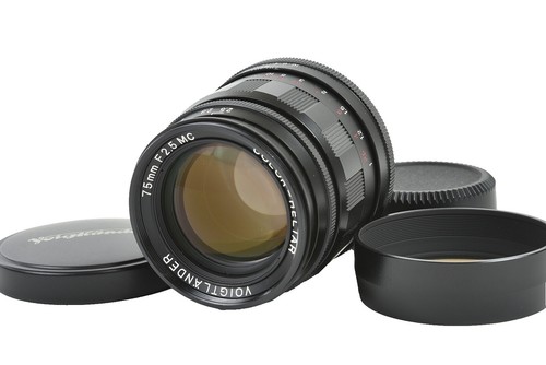 Voigtlander Color Heliar 75mm f/2.5 Silver MF lens For L39 Ltm w