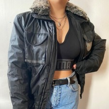 90s Items Black Oversized Italian Vintage Bomber Jacket Size Xl
