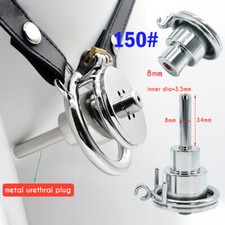 Men Inverted Plugged small Short Stainless Steel Chastity Device Metal cage Lock