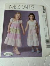 2005 MCCALL'S Pattern M4758 Children's Girls' Dresses Size CDD 2 3 4 5 UNCUT