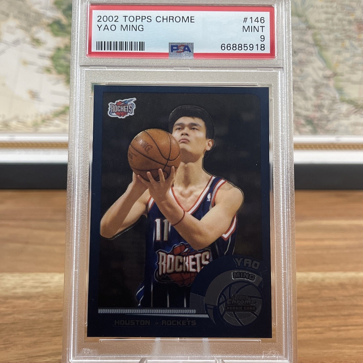 2002-03 Topps Chrome Chinese #146 Yao Ming Rockets RC Rookie PSA 9 