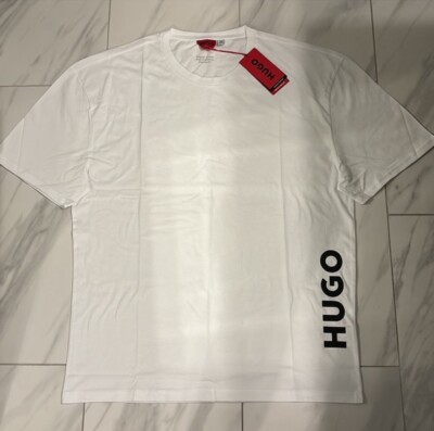 Hugo Boss Men's Relaxed Fit Side Logo T-Shirt White Black XXL