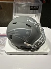 Demario Douglas Signed New England Patriots Slate Mini Helmet JSA