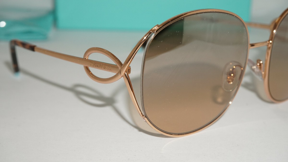 TIFFANY & CO New Sunglasses Gold Silver Mirror TF3065 61053D 