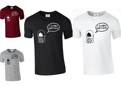 I Know Nothing Du Spiele Von Schnee Thron Inspiriert Top XS-3XL