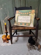 VINTAGE VICTORIAN PRIMITIVE STYLE HALLOWEEN PUMPKIN GHOSTS WARNING POSTCARD SIGN