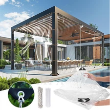 Clear Waterproof Thicken Tarpaulin Cover Heavy Duty PVC Tarp with Metal Grommets