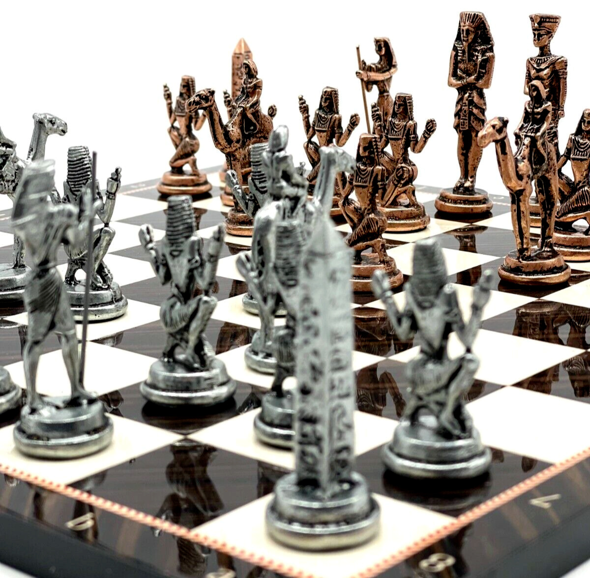 Medieval Metal Chess Set Wooden Chessboard Adult Children Metal Chess  Pieces Family Games Toys Interior Decoration Gifts