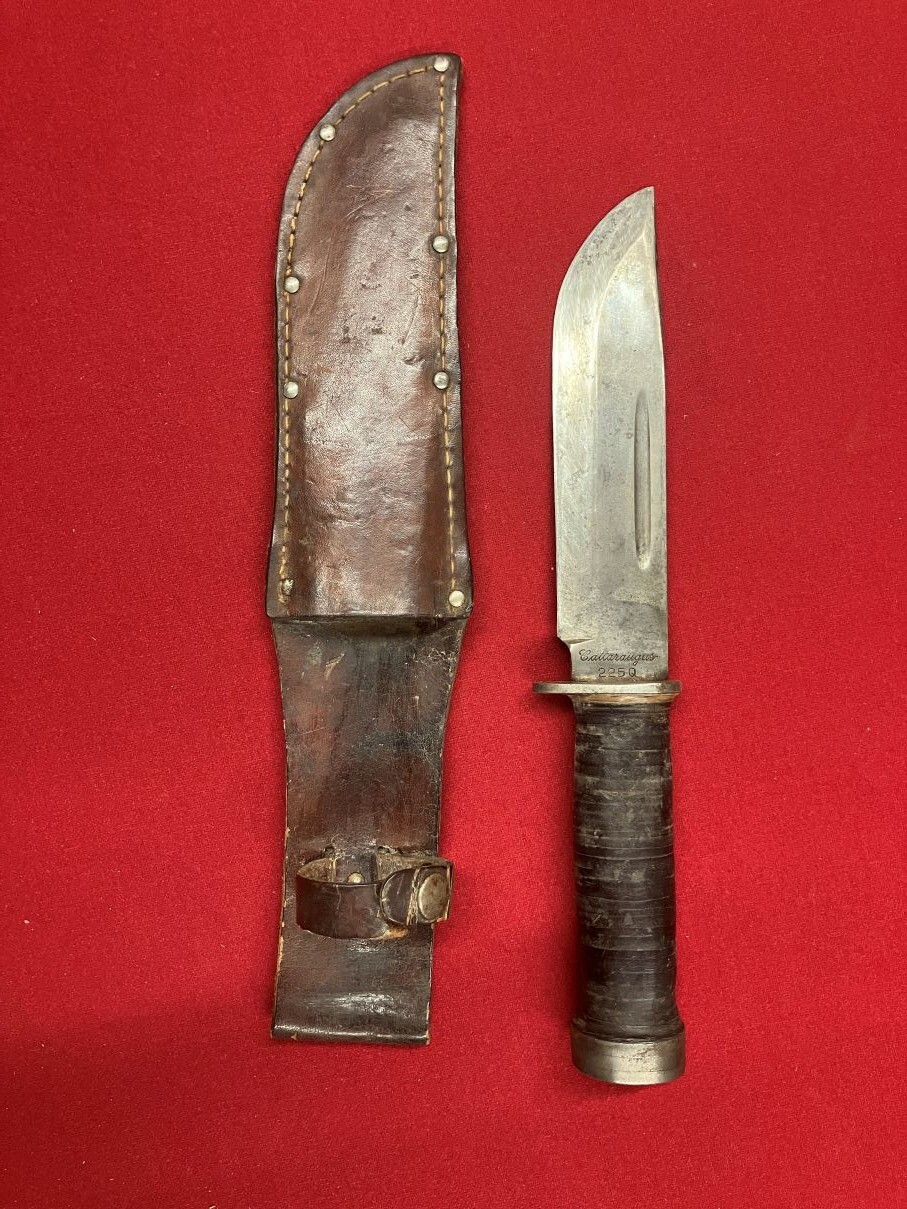Vintage WWII Cattaraugus 225Q "Quartermaster" Knife w/Original Sheath