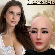 Realistic Silicone Female Mask Headwear Face Masks For Crossdresser Drag Queen