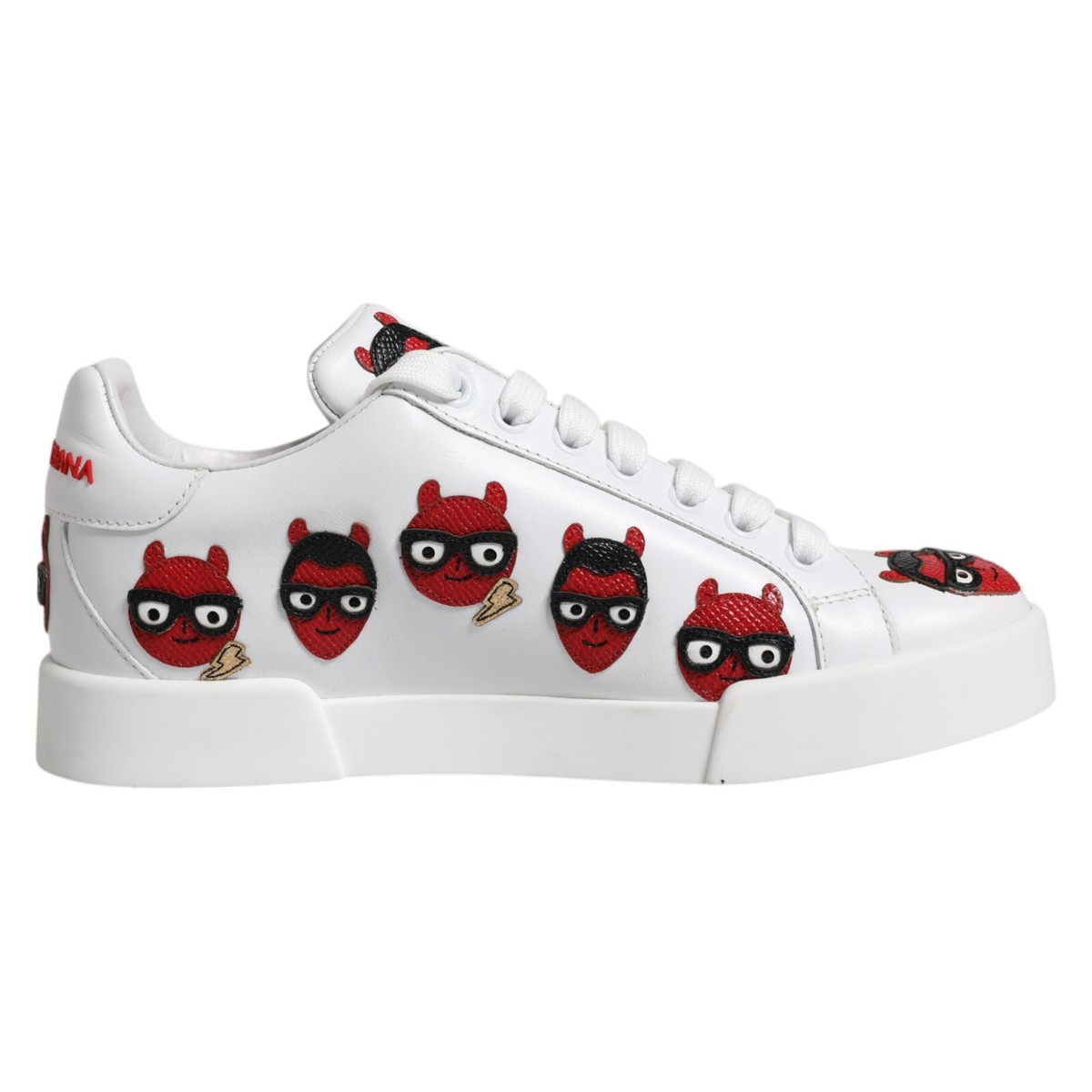 DOLCE & GABBANA Shoes White Devil Face Portofino Sneakers EU36