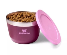 NEW Stanley 32 oz Stainless Steel Multi-Use Dog and Cat Bowl Rose Bouquet Pink