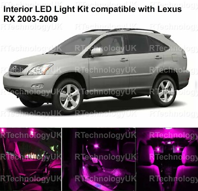 PINK LILA LED INNEN UPGRADE LICHT KIT KOMPATIBEL MIT LEXUS RX 2003-2009