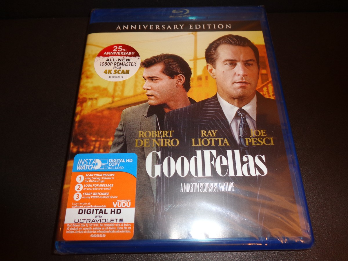 GOODFELLAS 25th Anniv Edition BLU-RAY w/Digital HD code to 10-13