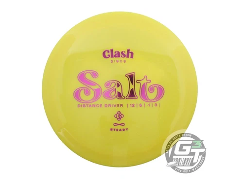 NEW Clash Discs Steady Salt 174g Yellow Purple Foil Distance Driver Golf Disc