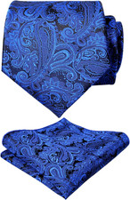 Mens Paisley Tie Handkerchief Casual Floral Necktie Set