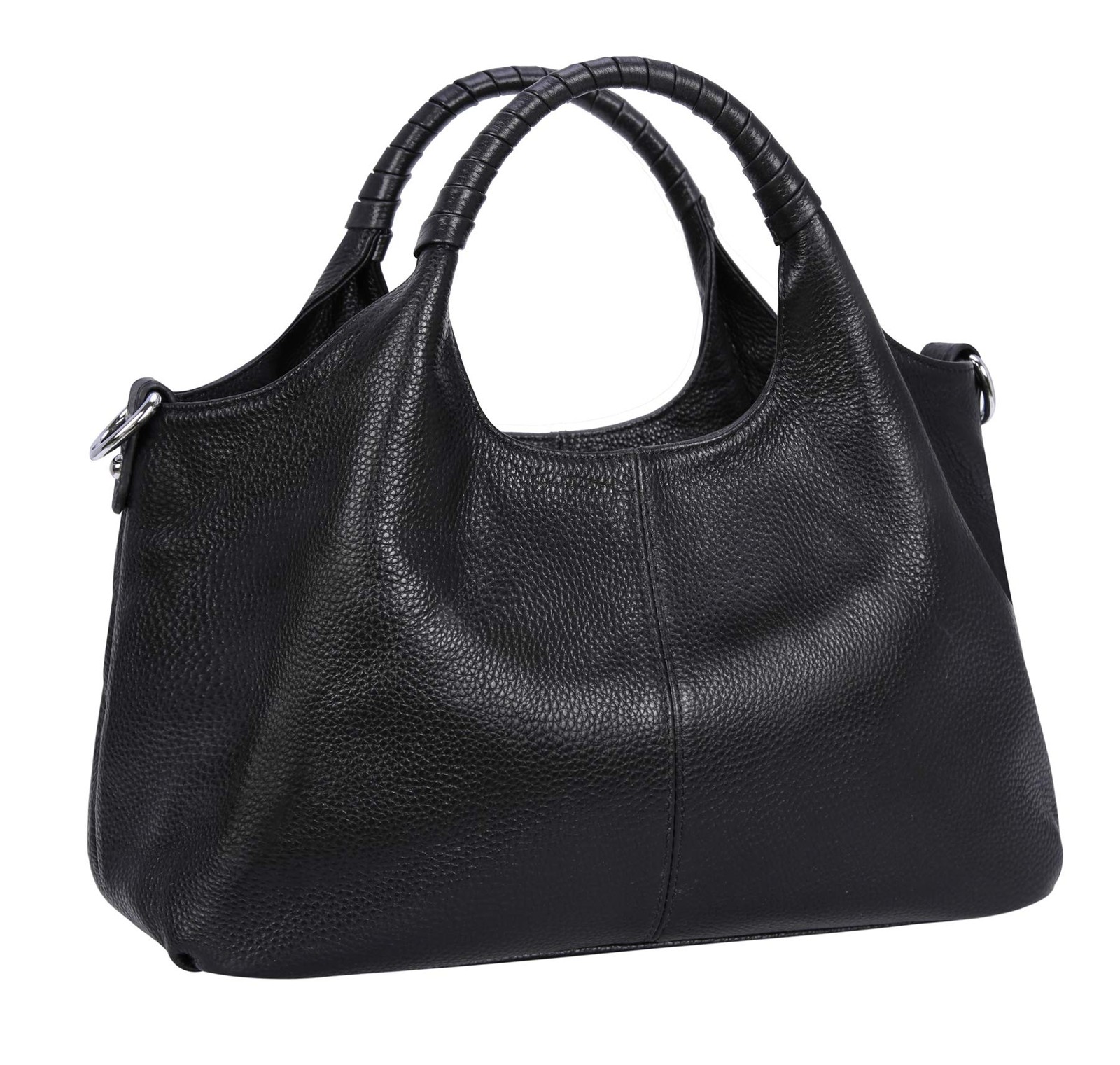 Black Leather Purse Women's Crossbody Handbags and Purses for Women Bags Satc...