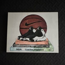 Contemporary Basketball Sneakers Books Painting on Canvas 16x20 in Sports Art