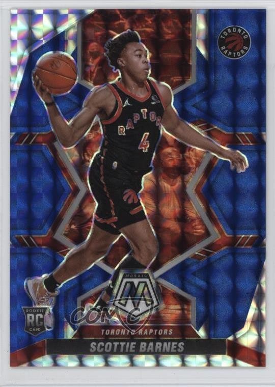 2021-22 Panini Mosaic Rookies Blue Prizm 99/99 Scottie Barnes #207 Rookie RC