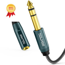 SOLMIMI 1/4 to 3.5mm Headphone Adapter, 1/8 6.35mm 1 Feet, Jade Green