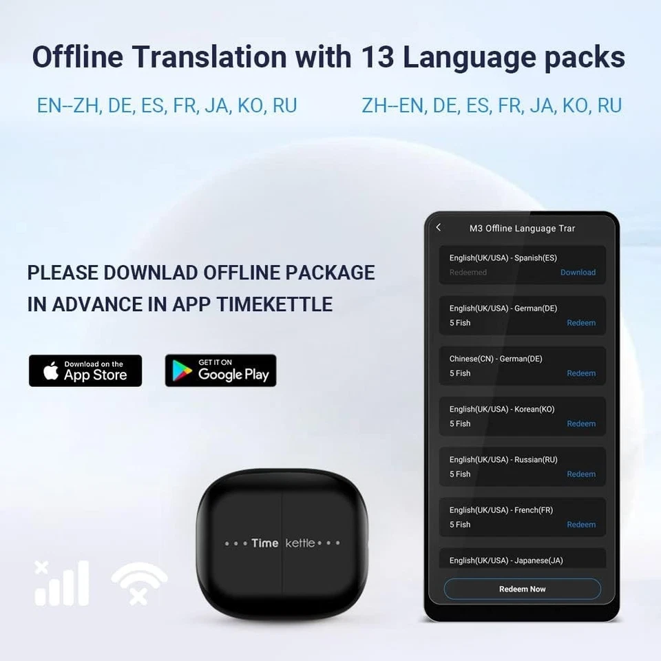 Timekettle M3 Language Translator Earbuds Two-Way Translator Device with APP - Image 4 of 4
