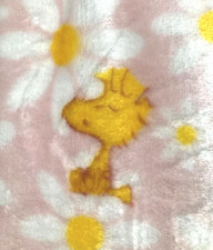 Peanuts Woodstock Singing Pink Floral Berkshire Plush Throw Blanket 60x70