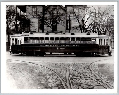 Vtg B&W Snapshot Public Service NJ Subway Car 8006 Orange Line Trolley 1936