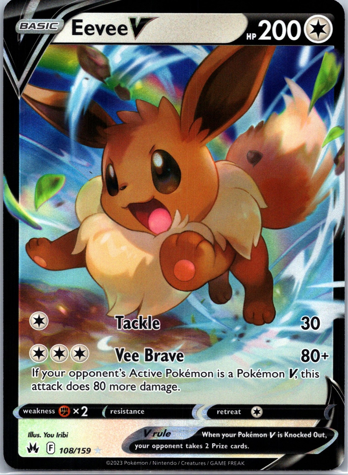 Eevee V Ultra Rare Crown Zenith 108/159 NM
