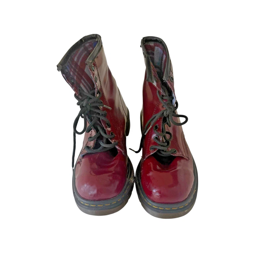 Botas de combate Dr. Martens rojo cereza con cordones para mujer talla US 7.5 / UK 5.5 / EU 38 Foto 2 de 4