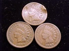 1890 VG/F and 1893 Good Indian Cents PLUS A FREE 1891 Cent damaged.