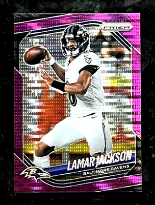 Lamar Jackson 2025 Panini Prizm Purple Pulsar Baltimore Ravens #78 Parallel