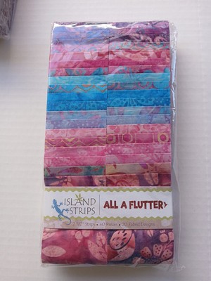 Island Batik All A Flutter Batiks 40 2.5'' Strips 100% Cotton