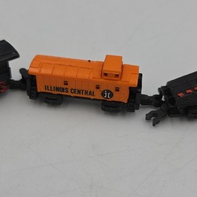 Open 1989 Galoob Micro Machines Trains Illinois Central Freight Lot Of 5