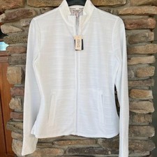 TOMMY BAHAMA Upf 50 Jacquard Active Full Zip Jacket White XS or Medium NWT